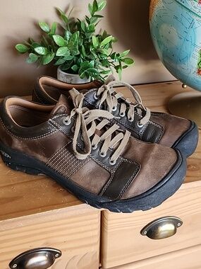 KEEN Austin Size 12 Men's Casual Lace-Up Leather Sneakers - Chocolate Brown